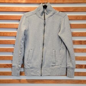 Carhartt Women’s Full Zip Jacket Gray XS (0–2) Fleece Lined Logo‎ Sleeve